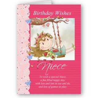 niece birthday wishes greeting card with fairy 