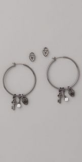 Juicy Couture Shield & Key Earring Set