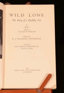 1939 Wild Lone Story of A Pytchley Fox B B Illustrated