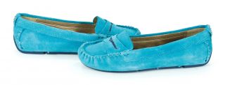 Sam Edelman Jones Aqua Suede Rubber soled Loafer Shoes 7 New
