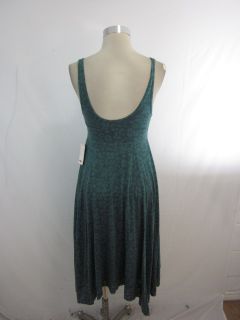 New Free People Jade Green Leopard Burnout Knit Asymmetrical Dress