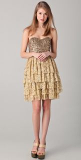 alice + olivia Lucille Beaded Bustier Dress