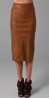 Zero + Maria Cornejo Long Spiral Leather Skirt