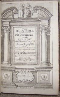 1715 King James Bible RARE Fine Gilt Stamped Binding