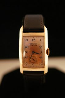 14 Karat Rose Gold Gruen Curvex Watch