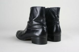 Vintage Jarman Black Kidskin Leather 7 5 D Ankle Beatle Biker Boots