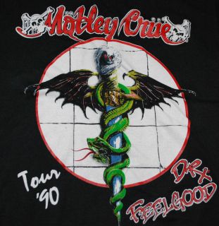  Motley Crue Dr Feelgood Tour 90 T Shirt 1990 1990s L Original