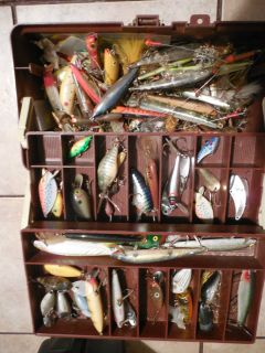 Vintage Tackle Box Plano Filled with Vintage Fishing Lures