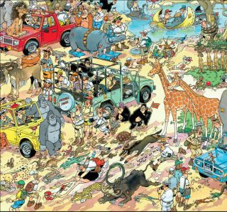 Safari  Art Jan Van Haasteren 550 Piece Jigsaw Puzzle Ceaco Cartoon