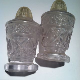 Vintage Pressed Glass Salt and Pepper Shakers
