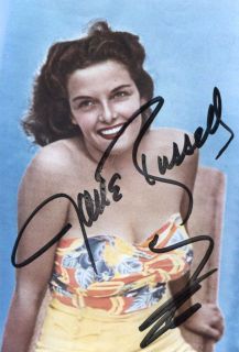 Jane Russell Sexy Deceased Star Color Autographed