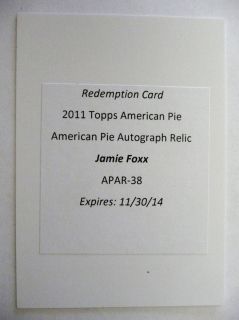  American Pie Autographs Relics #APAR38 Jamie Foxx Auto EXCH