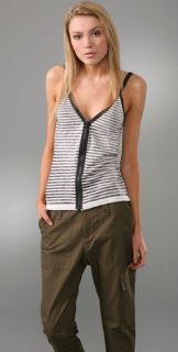 Charlotte Ronson Zipper Camisole with Lace Back Detail