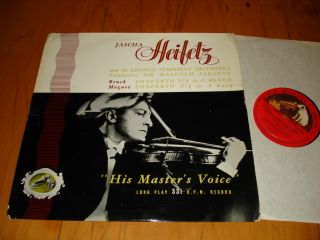 HMV Alp 1124 Jascha Heifetz Bruch Mozart LP