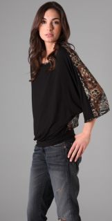 Beyond Vintage Dolman Sleeve Blouse with Lace Back