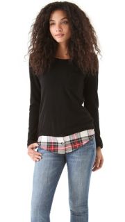 Clu Sweater with Plaid Shirttail