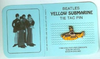 Vintage 1968 Beatles Yellow Submarine Tie Tack Pin Original RARE w