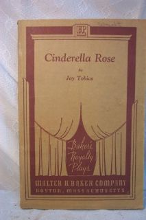 Old Play Script Book Cinderella Rose Jay Tobias Baker