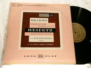 Brahms Violin CTO Jascha Heifetz Koussevitzky RCA DG LP