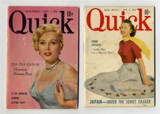 Magazines 1951 52 Debby Reynolds Zsa Zsa Jeanne Crain Jeanmarie Peck