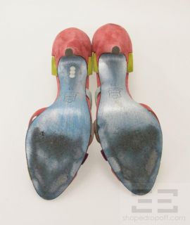 Jean Michel Cazabat Multicolor Suede Cutout Heels Size 39