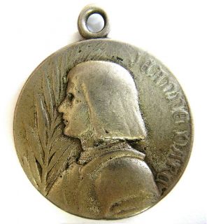 Antique Medal Joan of Arc Jeanne DArc Maria Crest