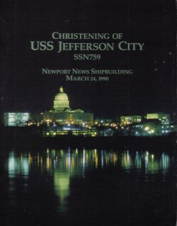 USS Jefferson City SSN 759 Christening Program 1990