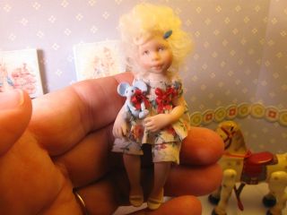 OOAK Dollhouse Miniature Girl Doll Jenny by Carol McBride