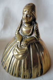 Lovely Vintage English Brass Lady Bells One with Boot Clapper