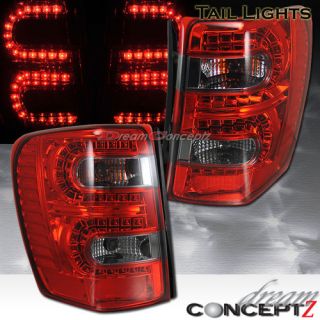 99 04 Jeep Grand Cherokee Tail Lights LED Red Smoke