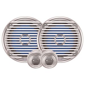 Jensen MSX60CSS 6 1 2 Round Silver Speakers MSX60CSS