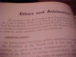 1939 Birmingham Alabama Real Estate Board Year Book PIX