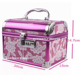 Artist Cosmetic Train Case Bag Box Set Code Lock Aluminum W076