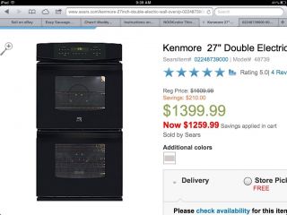 Kenmore 27 inch Electric Double Oven