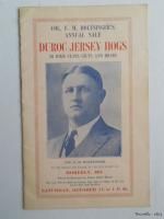 1919 Holtsingers Duroc Jersey Hogs Swine Sale Auction Brochure