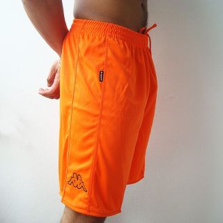Kappa Mens Football Soccer Jersey Shorts Orange M L XL