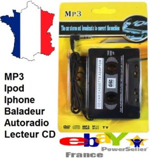 Adaptateur Cassette Autoradio  CD K7 iPhone iPod DVD Music Jack 3 5