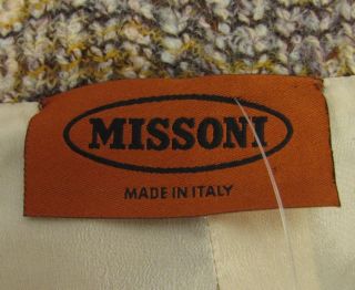 Missoni Brown Beige Boucle Knit Wool Jacket Sz 42 Button Down Mohair