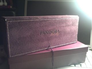  Pandora Purple Suede Travel Jewelry Box Case 3 Tier Trays
