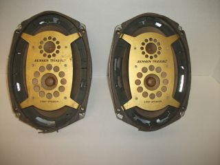 VINTAGE PAIR JENSEN TRIAXIAL 3 WAY CAR STEREO SPEAKERS 6 X 9 6X9 OVAL