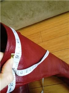 Jessica Bennett Red Leather Knee High Boots Sz 9 5 Cute