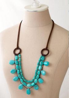 NEW Stella & Dot Cortez Turquoise & Suede Celebrity Beach Necklace RRP