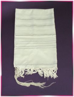 Jewish White Silver Prayer Shawl Tallit Talit s 50