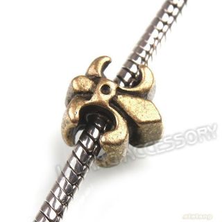  Price Alloy Bronze Fleur de Lis Charms Beads Fit Bracelet