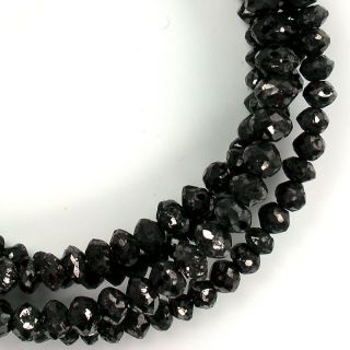 14 30ct 15 5 inches Natural Jet Black Diamonds Drilled Faceted Beads