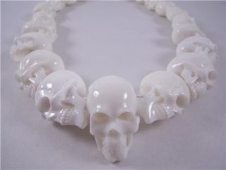 Jessica Kagan Cushman White Resin Skull Necklace
