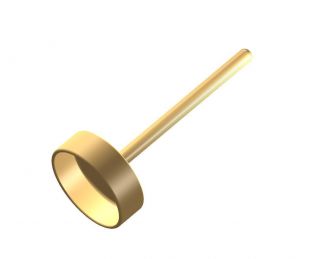 Earring Jewelry Findings 3mm Bezel on Post Gold Filled