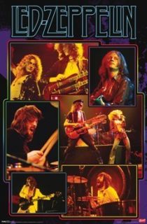  Zeppelin Poster Group Collage Full Size Robert Plant Jimmy Page
