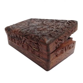  Vintage Style Small Wood Wooden Jewelry Storage Trunk SWB15B
