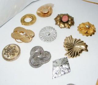 Vintage Scarf Clips Pins Brooches Costume Jewelry Scarves Lot 2